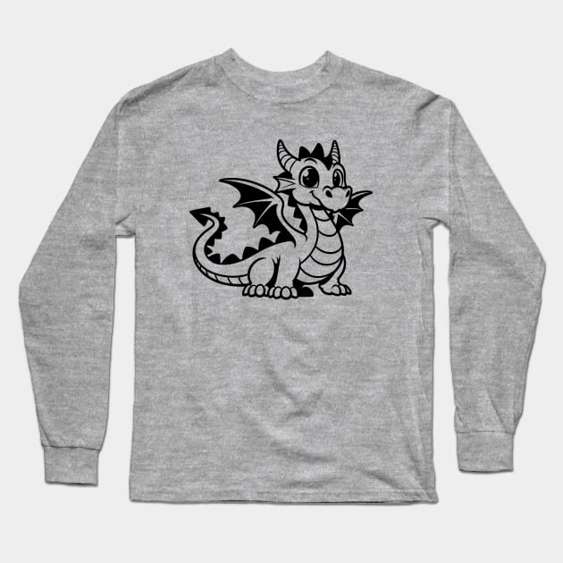 Cartoon Dragon Long Sleeve T-Shirt by KayBee Gift Shop